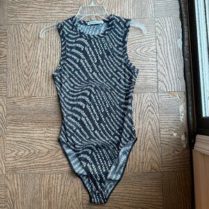 NEW Alexander Wang Sheer bodysuit Black Size S